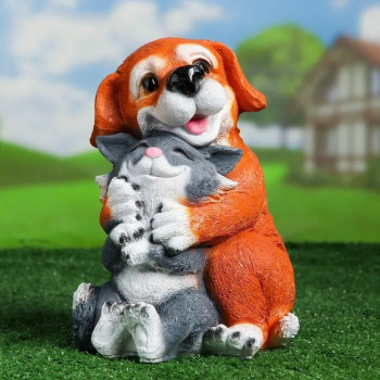 Садовая фигура "Щенок с котёнком" сидящий   1318423