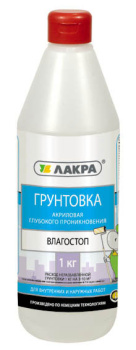 Грунтовка влагостойкая ЛАКРА, 1 л Грунтовка влагостойкая ЛАКРА, 1 л