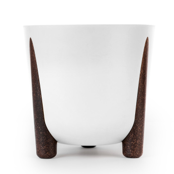 Кашпо пластм. "Жардин" 9л d верха 260мм h255мм с съем дрен.решеткой Белый М9125 *1/4