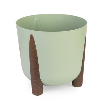 Кашпо пластм. "Жардин" 9л d верха 260мм h255мм с съем дрен.решеткой Оливковый М9143 *1/4