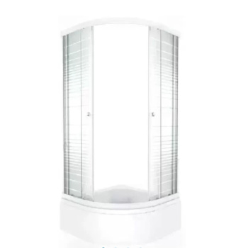 Душевое ограждение "Стандарт 90*90 Б1" АКВА - ПОЛОСЫ, полукруг,глуб.поддон(5 мест+сифон E410CL)*1