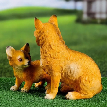 Набор садовых фигур "Лиса с лисенком" 21х30х20см  7640162