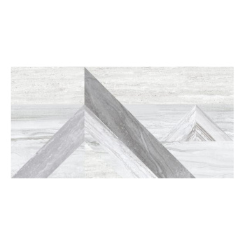 Керамогранит 1.44 м² LB Ceramics Аспен Декор 1, 600x300x8.5 мм, бело-серый