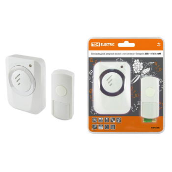 Звонок беспров.на батарейках ЗББ-11/М2-36М (36 мелодий, кнопка IP44,3х1,5ВАА)TDM SQ1901-0005 *1