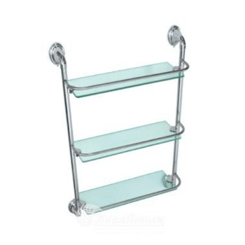 Полка стеклянная с бортиком тройная 3113