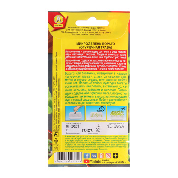 Микрозелень Бораго огуречная трава (Аэлита)