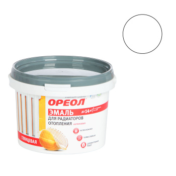 Эмаль акриловая Ореол, для радиаторов, 0.8 кг, белая