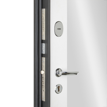 Дверь входная Дверной континент Теплолюкс, 960х2050х102 мм, с зеркалом, левая, венге/беленый дуб