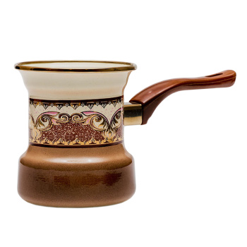 Турка стальн. эмалир. 0,4л d90мм (4чашки) "Терракот" бакелит. ручка 9090 ("МЕТРОТ" Сербия) *1/6