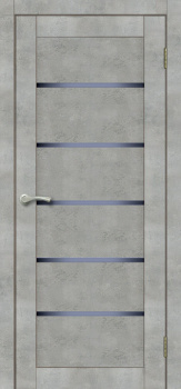 Дверное полотно остекленное BROZEX-WOOD Comfort-2, 2000х600х36 мм, серый бетон 3D