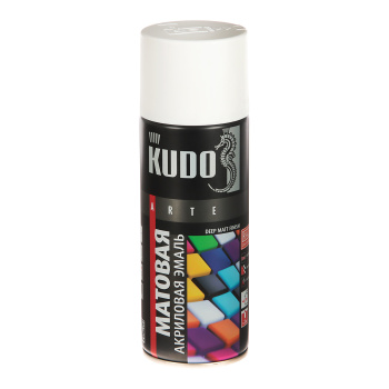 Эмаль-аэрозоль 520 мл KUDO, RAL 9003 белая, матовая