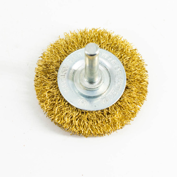 Щетка-крацовка "круглая" латунирован.круч.провол. 0,3мм  50мм для дрели арт.36702050 Bohrer *1/240