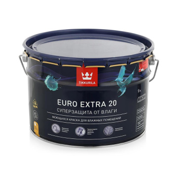Краска акриловая для стен и потолков "Tikkurila Euro" Extra 20 A п/мат моющаяся 9л *1