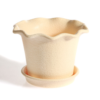 Кашпо пластм. Le Fleur 1,0л д.13,5см с поддоном Бежевый 402-4 Tek.A.Tek *150