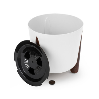 Кашпо пластм. "Жардин" 9л d верха 260мм h255мм с съем дрен.решеткой Белый М9125 *1/4