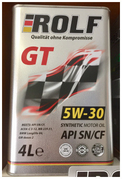 Масло Rolf синтетическое GT 5/30 SN/CF 4 л (124053h)
