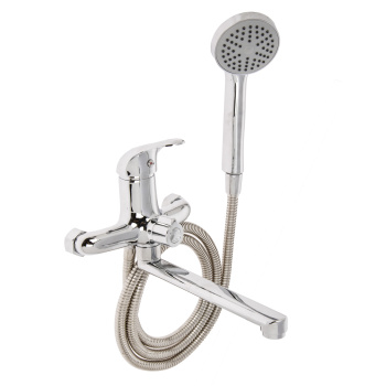 Смеситель для ванны ЦС-СМ 300-4 D35 М-43 плоский короткий излив L220 мм (Подольск) *1/8