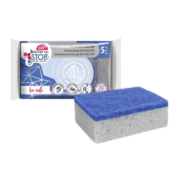 Губки для посуды "bacteria STOP" 5шт 034040 ("YORK") *20
