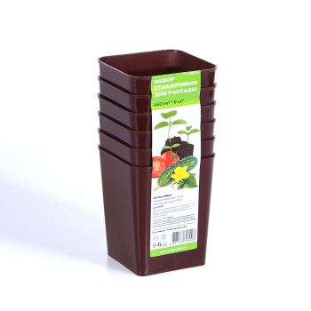 Набор стаканов 400 мл для рассады Радиан, 6 шт., пластик, микс Набор стаканов 400 мл для рассады Радиан, 6 шт., пластик, микс