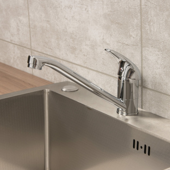 Смеситель для кухни ЦС-СМ 27ш D35 М43 без шлангов, длинный излив (Подольск) *1/10