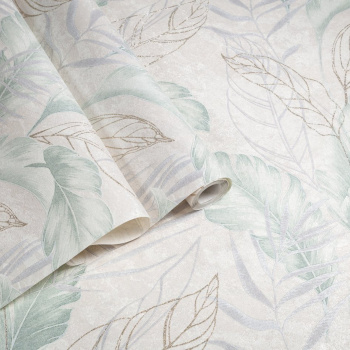 яяяОбои флиз "Home Color" PROTECT-PLUS-VESNA (беж./зел.) HC72437-27  1,06*10м *1/8