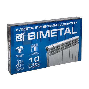 Радиатор биметаллический 10 секций STI, 350 мм, белый