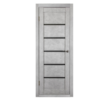 Дверное полотно остекленное BROZEX-WOOD Comfort-2, 2000х600х36 мм, серый бетон 3D