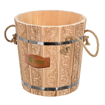 Ведро 9 л с орнаментом "Цветы" в коробке "Банные штучки"/1