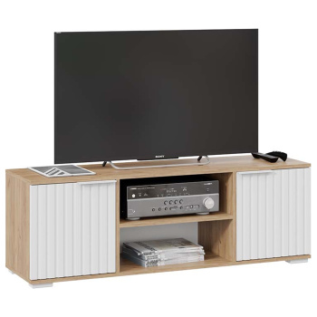 Тумба под ТВ 1711*374*452 (Дуб Крафт золотой, Белый матовый) Хилтон *1