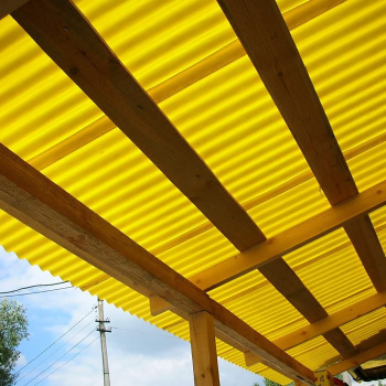 Профилированный поликарбонат С-8-У стандарт, Желтый 1,15*2м