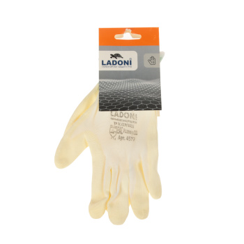 Перчатки нейлон, полиуретановое покрытие, антискольжение, белые (4527 Р) Ladoni *1/120/240