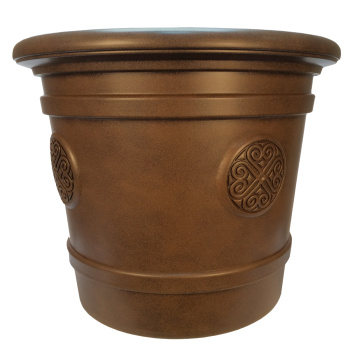 Кашпо пластм.  "Medallion" эффект "камня" 80л d верха 600мм h490мм Коричн. темн. 80-5Е*1