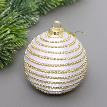 Новогодний шар "Сказочные узоры" 8 см, Золото