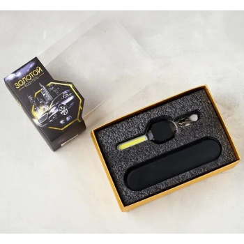 Набор аксессуаров для автомобиля «Золотой водитель» 2 в 1 (табличка для номера и брелок с фонариком)