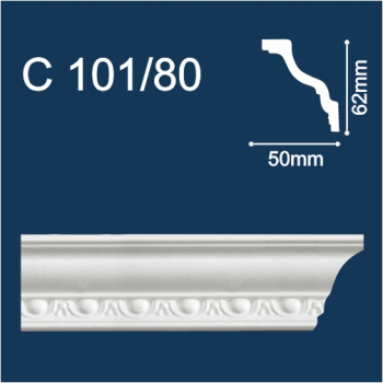 Плинтус потолочный С 101/80 2м 62*50 (СОЛИД) *45/43 Плинтус потолочный С 101/80 2м 62*50 (СОЛИД) *45/43