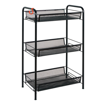 яяяЭтажерка металл. 3-х ур.-3 корз. 73,5х44х25см, полим.покр."Ладья2" Черная Э290Ч ("ЗМИ) *1