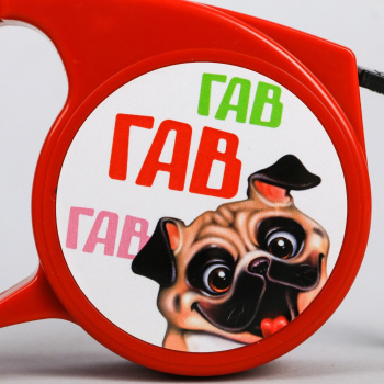 Рулетка "Гав гав", 3 м, вес животного до 12 кг, красная  4077212