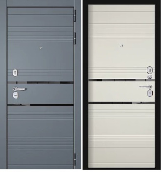 яяяДверь металлическая 10 см СОХО Soft графит/Soft капучино 970х2050 ЛЕВАЯ ДВЕРИ ГУД *1