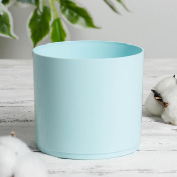 Кашпо пластм. "Тренд" 0,88л d верха 11мм h10мм TS03-Голубой *3/36