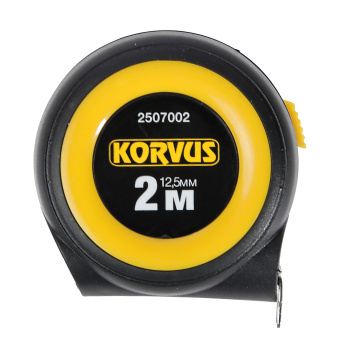 Рулетка 2м х16мм пластик. корпус стальная лента автостоп арт.2507002 KORVUS *1/12/240 Рулетка 2м х16мм пластик. корпус стальная лента автостоп арт.2507002 KORVUS *1/12/240