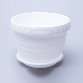 Кашпо пластм. "Толедо" 2,0л d верха 170мм h 130мм с поддоном Белый 5 0424 PL *1/23