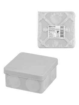 Коробка распаячная 8 вх. ОП 80х80х40мм 2-х комп.серая IP66 TDM SQ1401-2512 инд. штр-код *10/120