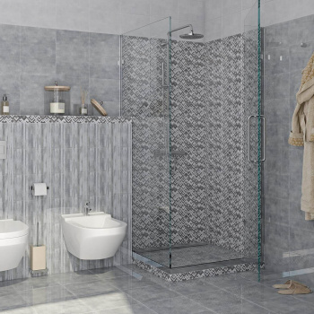 Плитка 30х20 см настенная 1.44 м² Axima Наварра, серый, полоски Плитка 30х20 см настенная 1.44 м² Axima Наварра, серый, полоски
