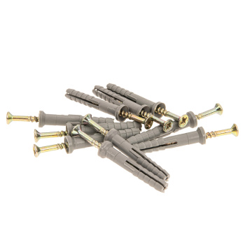 Дюбель с шурупом 6х40 мм BROZEX, оцинкованная сталь, 10 шт. Дюбель с шурупом 6х40 мм BROZEX, оцинкованная сталь, 10 шт.