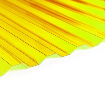 Поликарбонат 0.8 мм профилированный С-8-У стандарт, 1.15х2 м, желтый