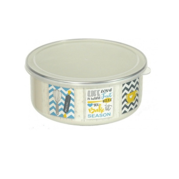 Миска стальн. эмалир. с п/э плотной крышкой "Кантри" 1,3л d16см 3109 ("МЕТРОТ" Сербия) *1/4