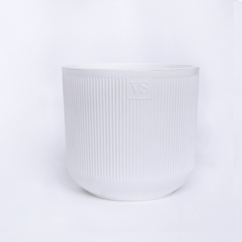 Кашпо пластм. "Росси" 4,4л d верха 190мм h170мм со вставкой Белый AMR-4,4-01  ("VipSet") *1/8