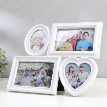 Фоторамка на 4 фото белая 10×15 см 718731