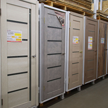 Дверное полотно остекленное BROZEX-WOOD Comfort-2, 2000х600х36 мм, серый бетон 3D