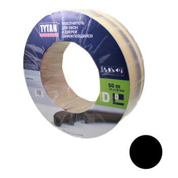 Уплотнитель TYTAN, 21х15 мм, промышленный, профиль D, черный